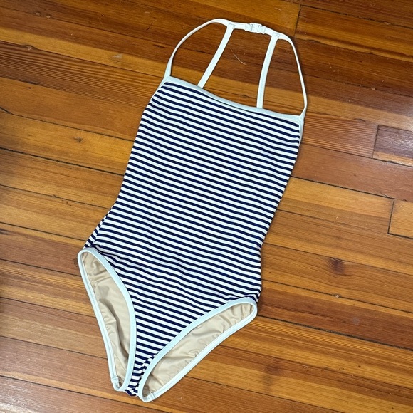 J. Crew Strappy Striped One-Piece Swimsuit Size 2 B5257 - Picture 1 of 6